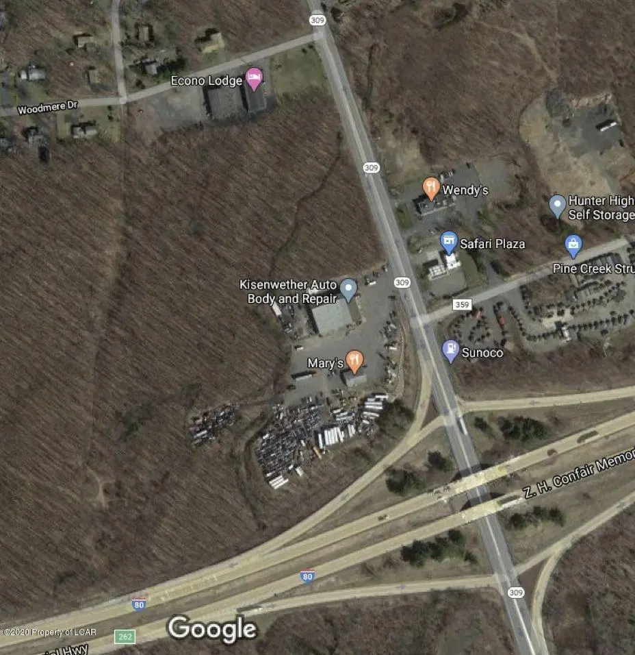9.89 acre site along Rte 309, Drums in Drums